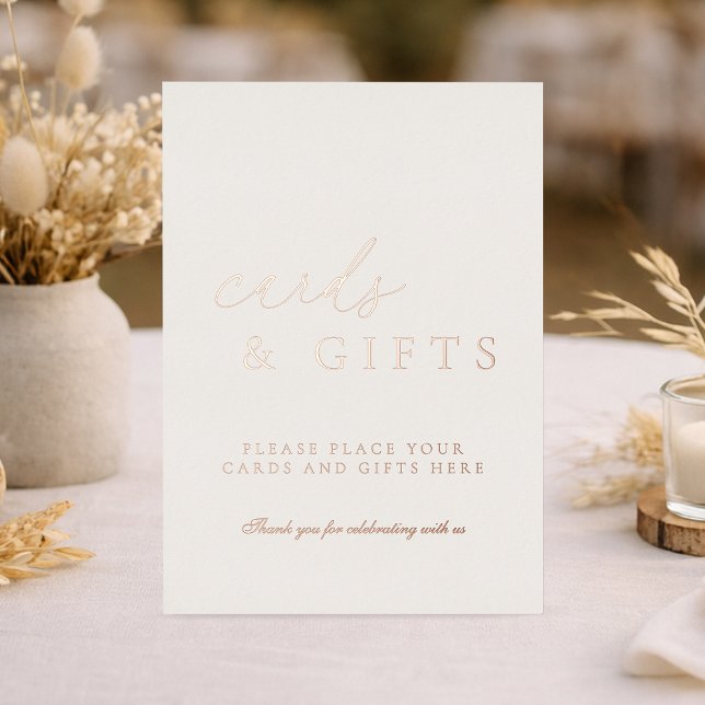 Elegant Cards & Gifts Wedding Sign with Gold Foil Folieneinladung (Von Creator hochgeladen)