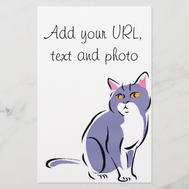 Elegant Cat Briefpapier (Vorderseite)