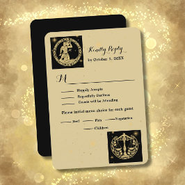 Elegant Celestial Foto Wedding RSVP Card Karte