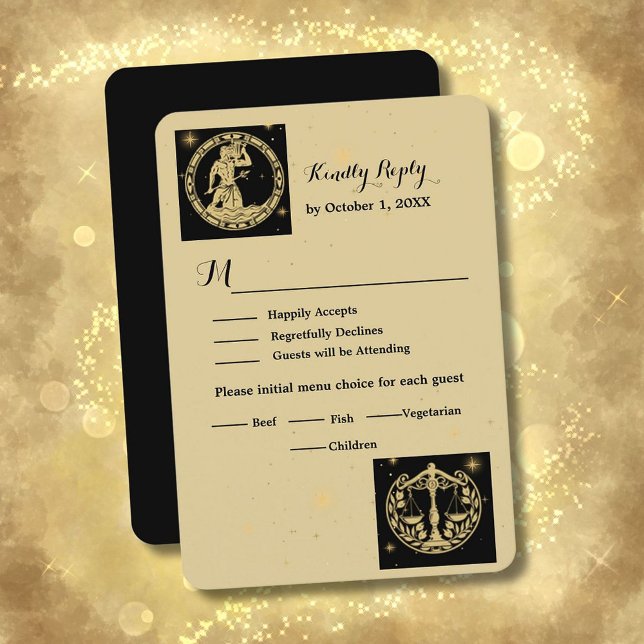Elegant Celestial Foto Wedding RSVP Card Karte (Von Creator hochgeladen)