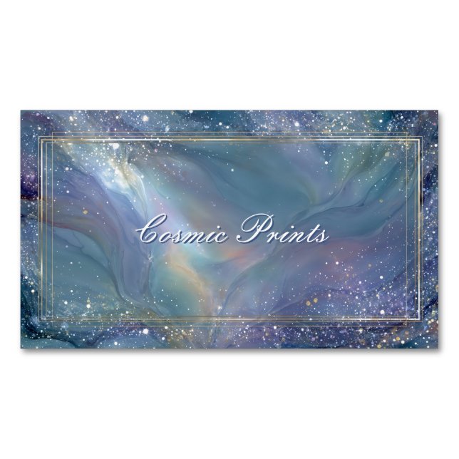 Elegant Celestial Galaxy Alcohol Ink Magnetische Visitenkarte (Vorderseite)