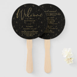 Elegant Celestial Mystical Wedding Program Herz Fächer