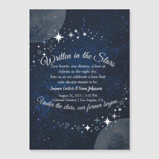 Elegant Celestial Starry Night Wedding Einladung