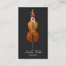 Elegant Cellist | Schwarz Visitenkarte