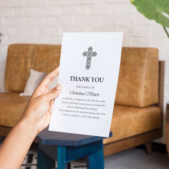 Elegant Celtic Knot Cross | Beerdigung Dankeskarte (Von Creator hochgeladen)