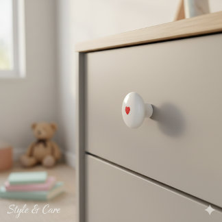 Elegant Ceramic Knob Featuring Minimalist Heart Ar Keramikknauf