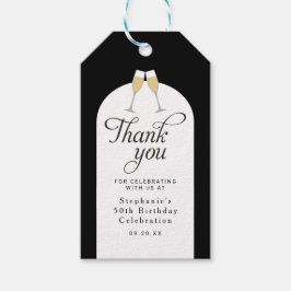 Elegant Champagne Glasses Danke Gastgeschenk Geschenkanhänger