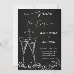 Elegant Champagne Save the Date Wedding Einladung
