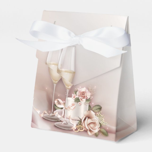 Elegant Champagne Wedding Geschenkschachtel (Vorderseite)