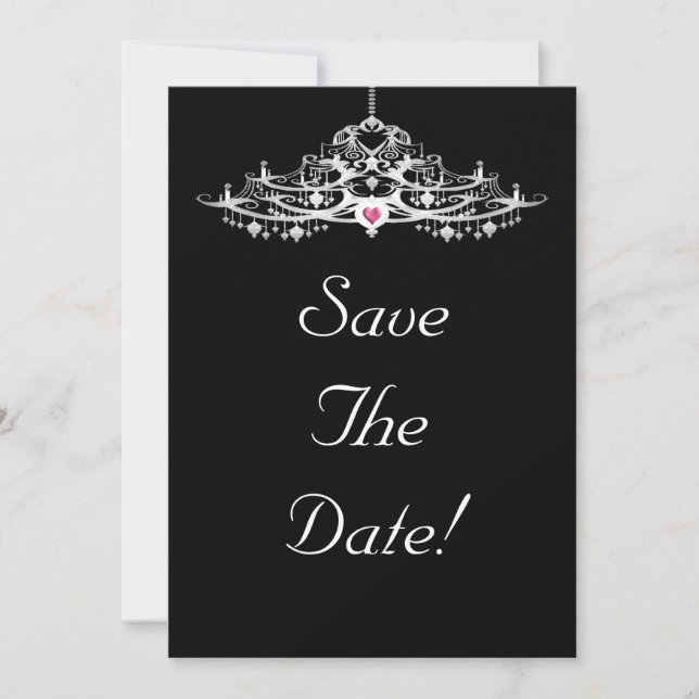 Elegant Chandelier Save the Date Hochzeit Einladung (Vorderseite)
