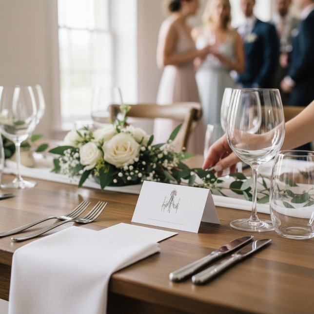 Elegant Chandelier Script Name Wedding place card (Von Creator hochgeladen)