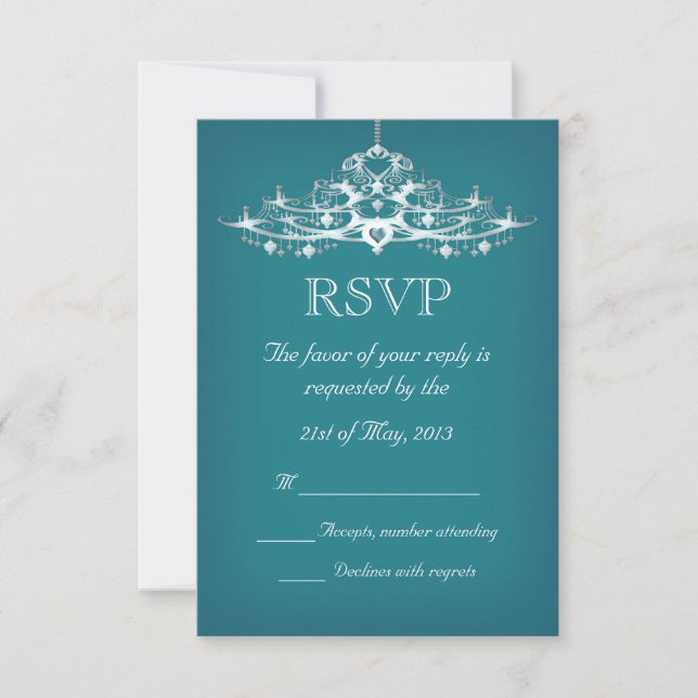 Elegant Chandelier Wedding RSVP (Vorderseite)