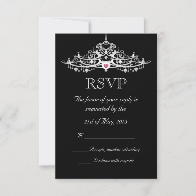 Elegant Chandelier Wedding RSVP (Vorderseite)