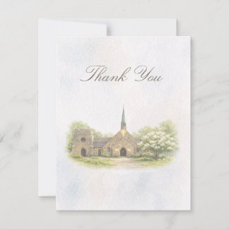 Elegant Chapel Wedding Thank You Card Dankeskarte