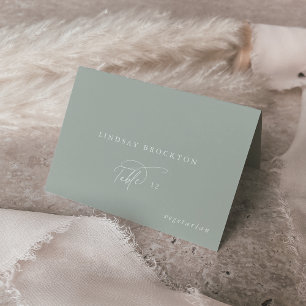 Elegant Charm Green Guest Name Wedding Platzkarten Tischnummer