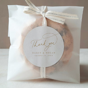 Elegant Charm Ivory Wedding Danke Stickers