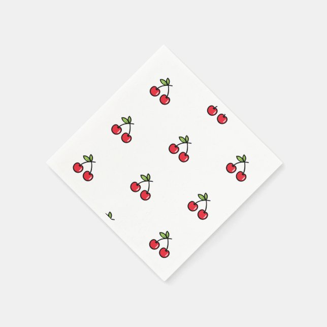 🍒 Elegant & Charming Cherry Napkins 🍒 Serviette (Ecke)