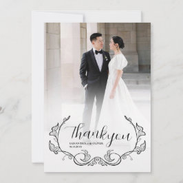 Elegant Charming Simple Photo Thank You Card Save The Date