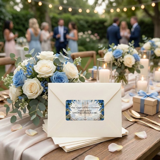 Elegant Chateau & Formal Royal Floral Address Adressaufkleber (Von Creator hochgeladen)