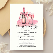 Elegant Cheers bis 50 Jahre Champagne 50. Geburtst