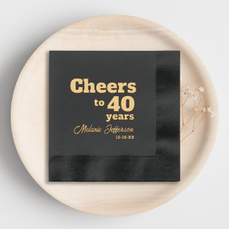 Elegant Cheers to 40 Years 40 th Birthday Servietten Mit Folie