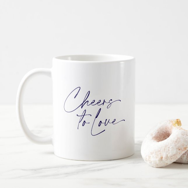 Elegant "Cheers to Liebe" Kaffeetasse (Mit Donut)
