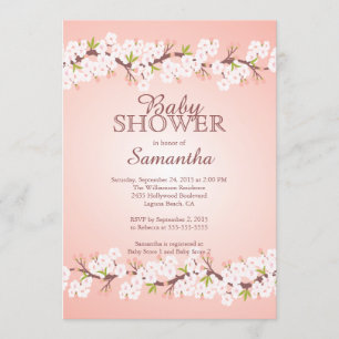 Elegant Cherry Blossom Baby Shower Einladung