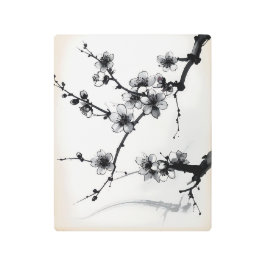 Elegant Cherry Blossom Branch Metal Wall Art