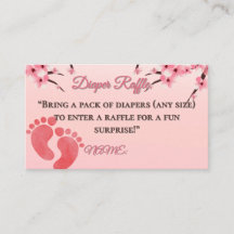 Elegant Cherry Blossom Diaper Raffle