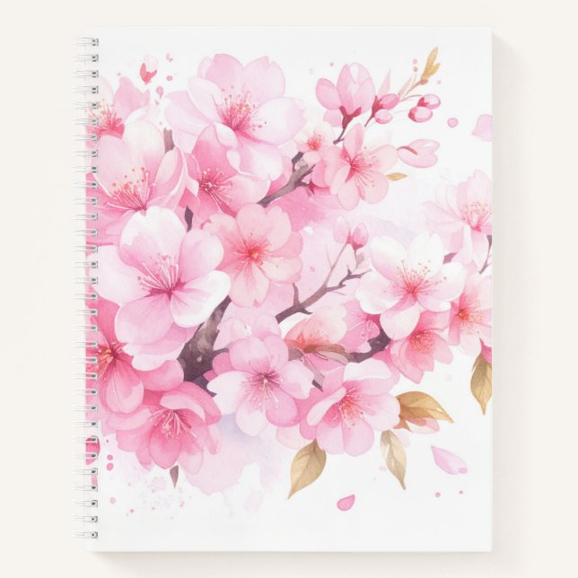 Elegant Cherry Blossom Note Notizbuch (Vorderseite)