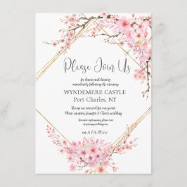 Elegant Cherry Blossom QR Code Wedding Begleitkarte