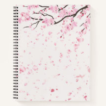 Elegant Cherry Blossom Spring Floral Spiral Notebo