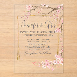 Elegant Cherry Blossom Wedding Acryleinladungen