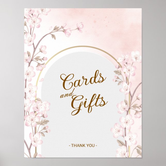 Elegant Cherry Blossom Wedding Cards & Gifts Poster (Vorne)