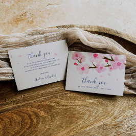 Elegant Cherry Blossom Wedding Dankeskarte