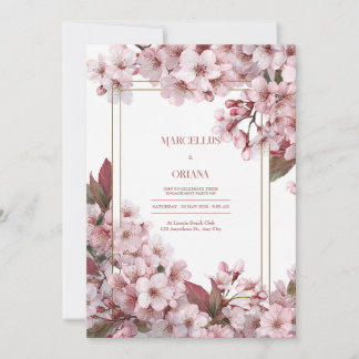 Elegant Cherry Blossom Wedding Einladung