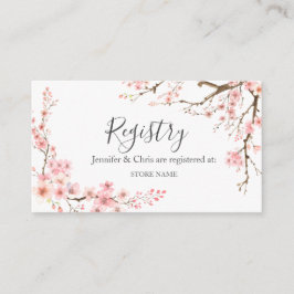 Elegant Cherry Blossom Wedding Registry Begleitkarte