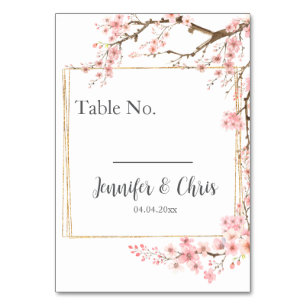 Elegant Cherry Blossom Wedding Tischnummer