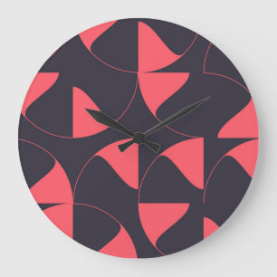 Elegant, chic, abstract circular geometric flowers große wanduhr