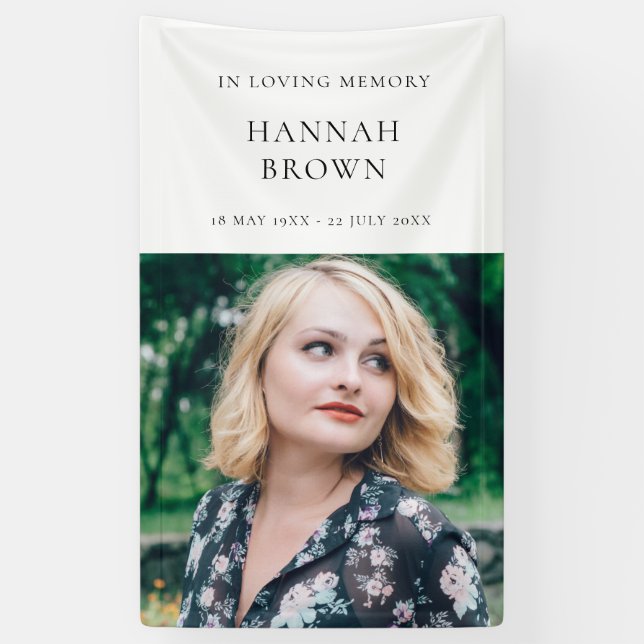 Elegant Chic Beerdigung | Moderne Feier des Lebens Banner (Vertikal)