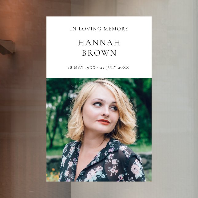 Elegant Chic Beerdigung | Moderne Feier des Lebens Fensteraufkleber (Von Creator hochgeladen)