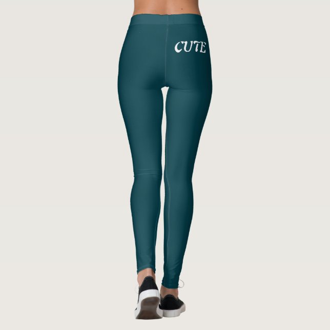 Elegant Chic Blue Aquamarin Leggings (Rückseite)