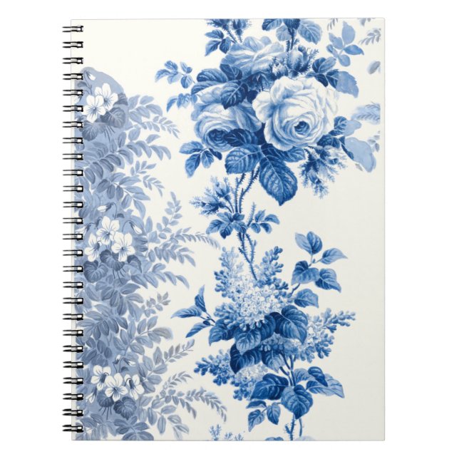 Elegant Chic Blue Vintag Floral Notizblock (Vorderseite)