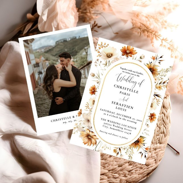 Elegant & Chic Boho Fall Wildblume Hochzeit Einladung (Von Creator hochgeladen)