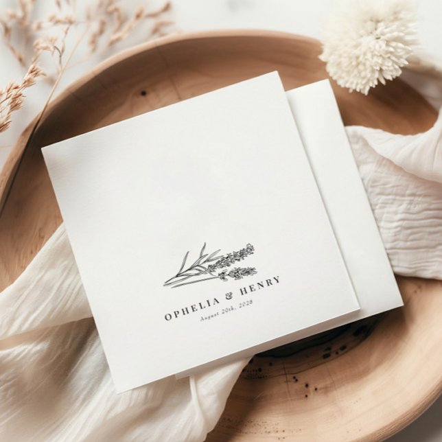Elegant Chic Boho Wildblume Wedding Serviette (Von Creator hochgeladen)
