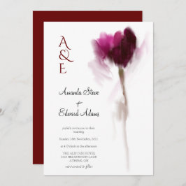 Elegant Chic Burgundy Tulip Floral Wedding Einladung
