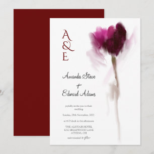 Elegant Chic Burgundy Tulip Floral Wedding Einladung