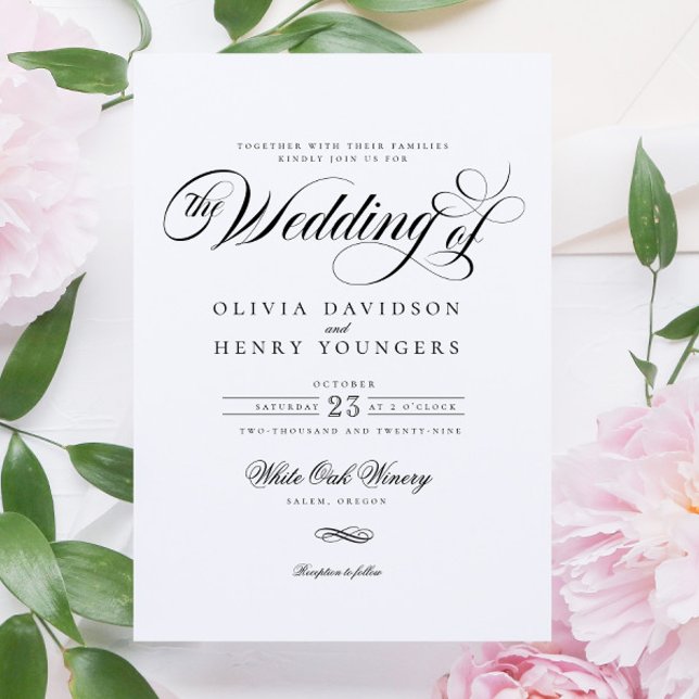 Elegant Chic Calligraphy Script Wedding Einladung (Von Creator hochgeladen)