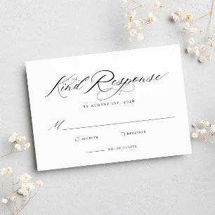 Elegant Chic Calligraphy Wedding RSVP Card Karte