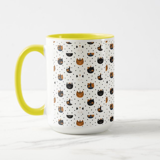 Elegant Chic Cat Patterns Tasse (Links)